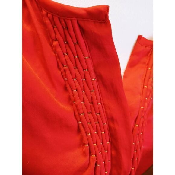 Dana Buchman Button Down Style  Polyester Stretchy Sleeve Cap Top-Large - Picture 5 of 6